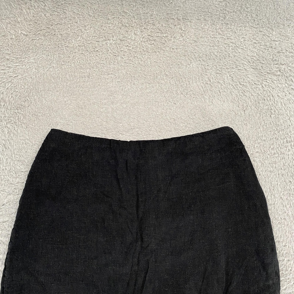 Abercrombie & Fitch Linen Mini Skirt Womens‎ Small Black Lined Pencil Summer - Picture 3 of 12